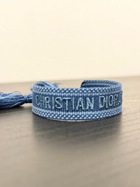 christian dior jadore navy Blue cotton woven bracelet adjustable